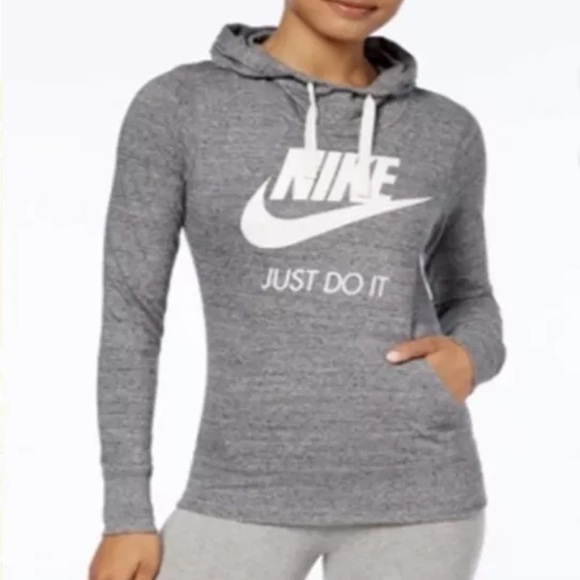 Nike  Sportswear Gym Vintage Pullover Hoodie Gray 914414-091 Women’s medium - Picture 1 of 11